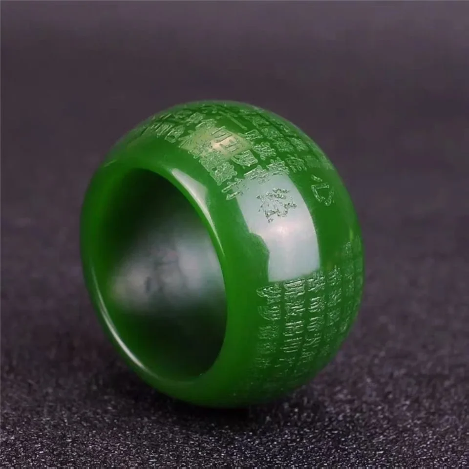 Men'S Fashion Designer - Bague en jade vert naturel de