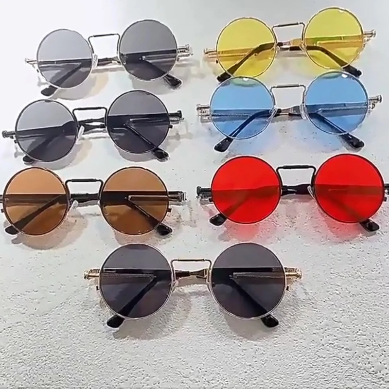 Men'S Fashion Round Glasses - Lunettes de soleil rondes vintage à
