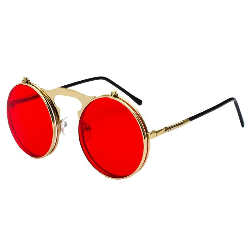 Men'S Fashion Round Glasses - Lunettes de soleil rondes rétro steampunk