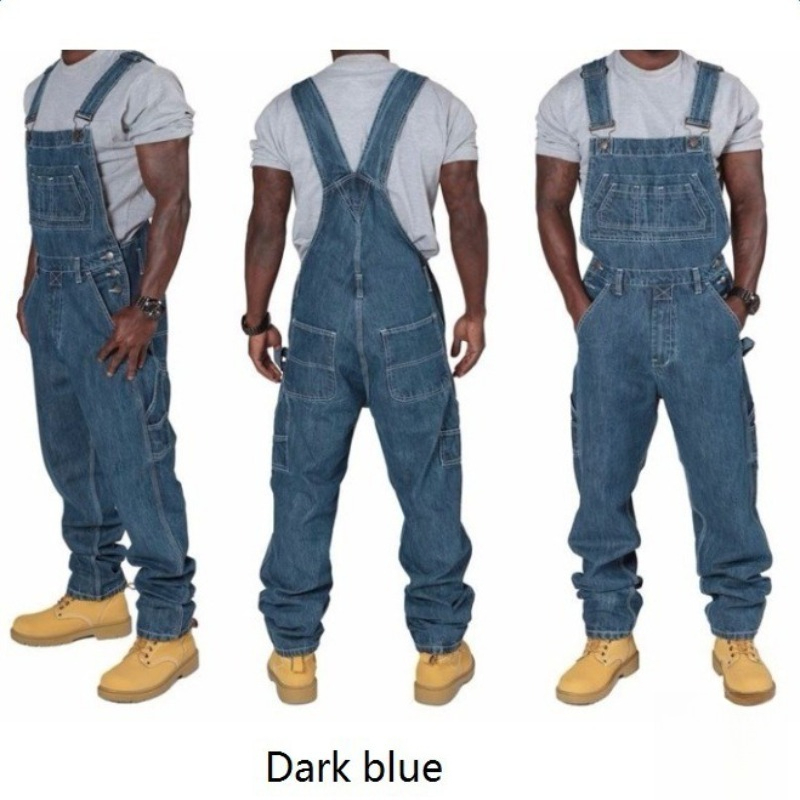 Mens Fashion Denim - Salopette en jean déchiré pour homme