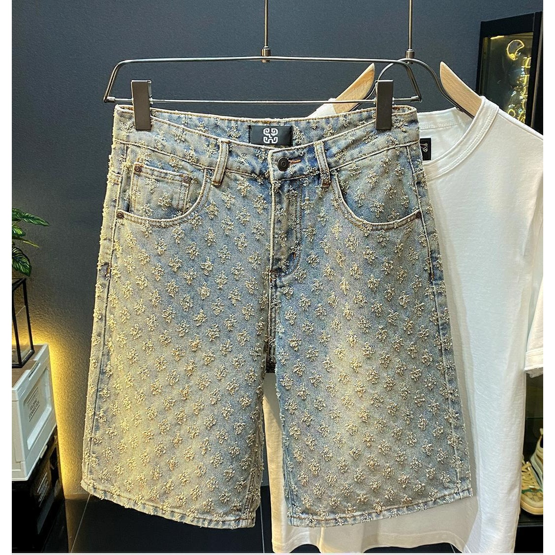 Mens Fashion Denim - Shorts en jean décontractés pour hommes,