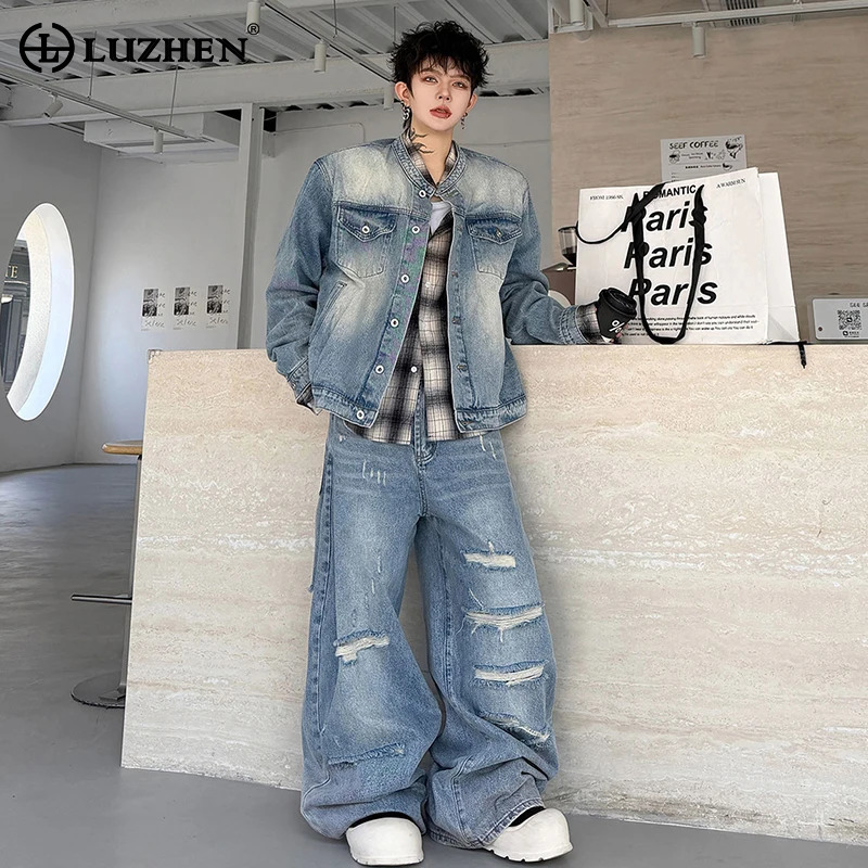 Mens Fashion Denim - LUZHEN 2026 Ensemble deux pièces en