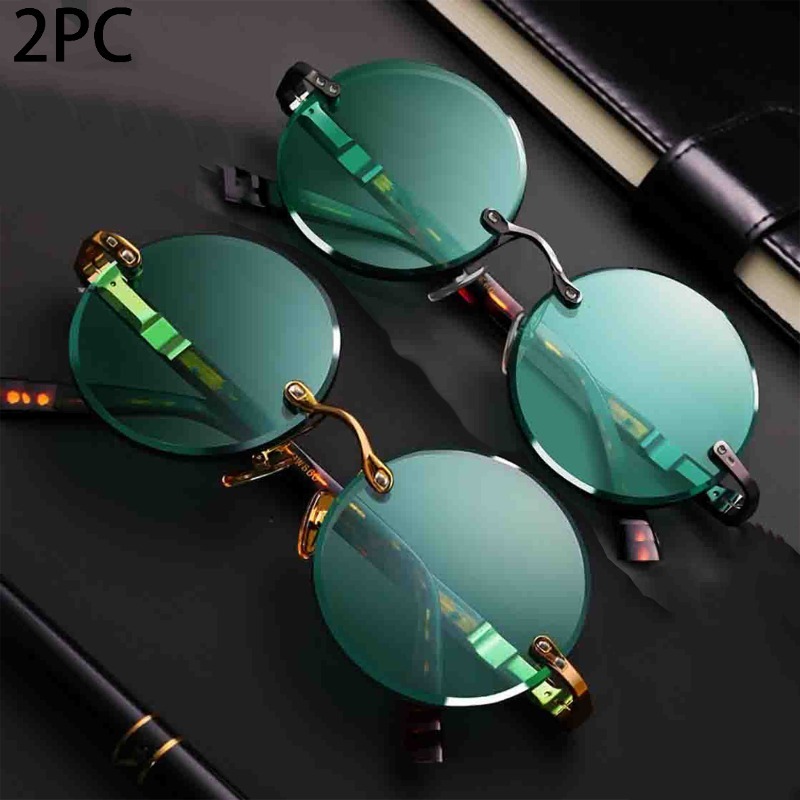 Men'S Fashion Round Glasses - Lunettes de soleil classiques sans monture