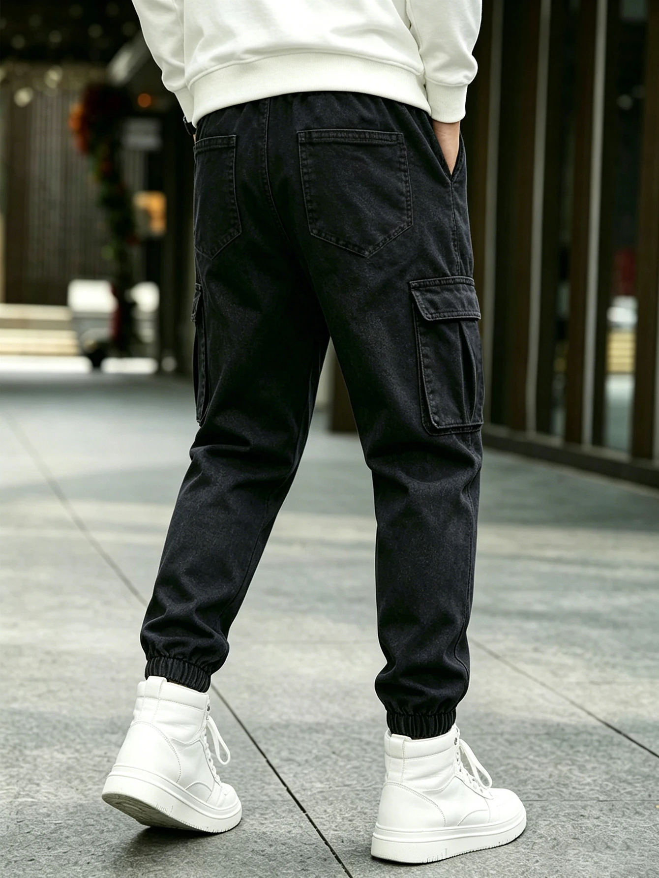 Pantalon cargo en denim délavé - Cargo Jogger Pants avis et prix