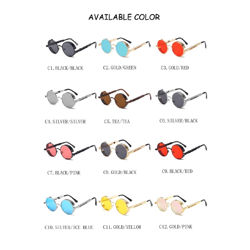 Lunettes de soleil steampunk e - Men'S Fashion Round Glasses avis et prix