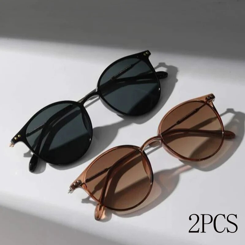 2 paires de lunettes de soleil - Men'S Fashion Round Glasses avis et prix
