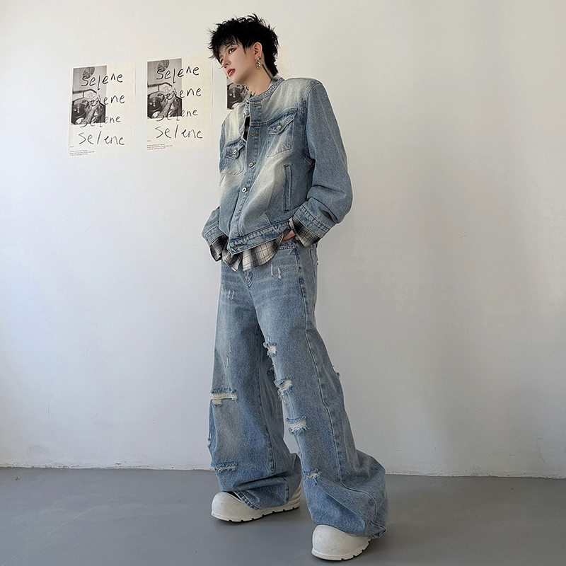 LUZHEN 2026 Ensemble deux pièc - Mens Fashion Denim avis et prix