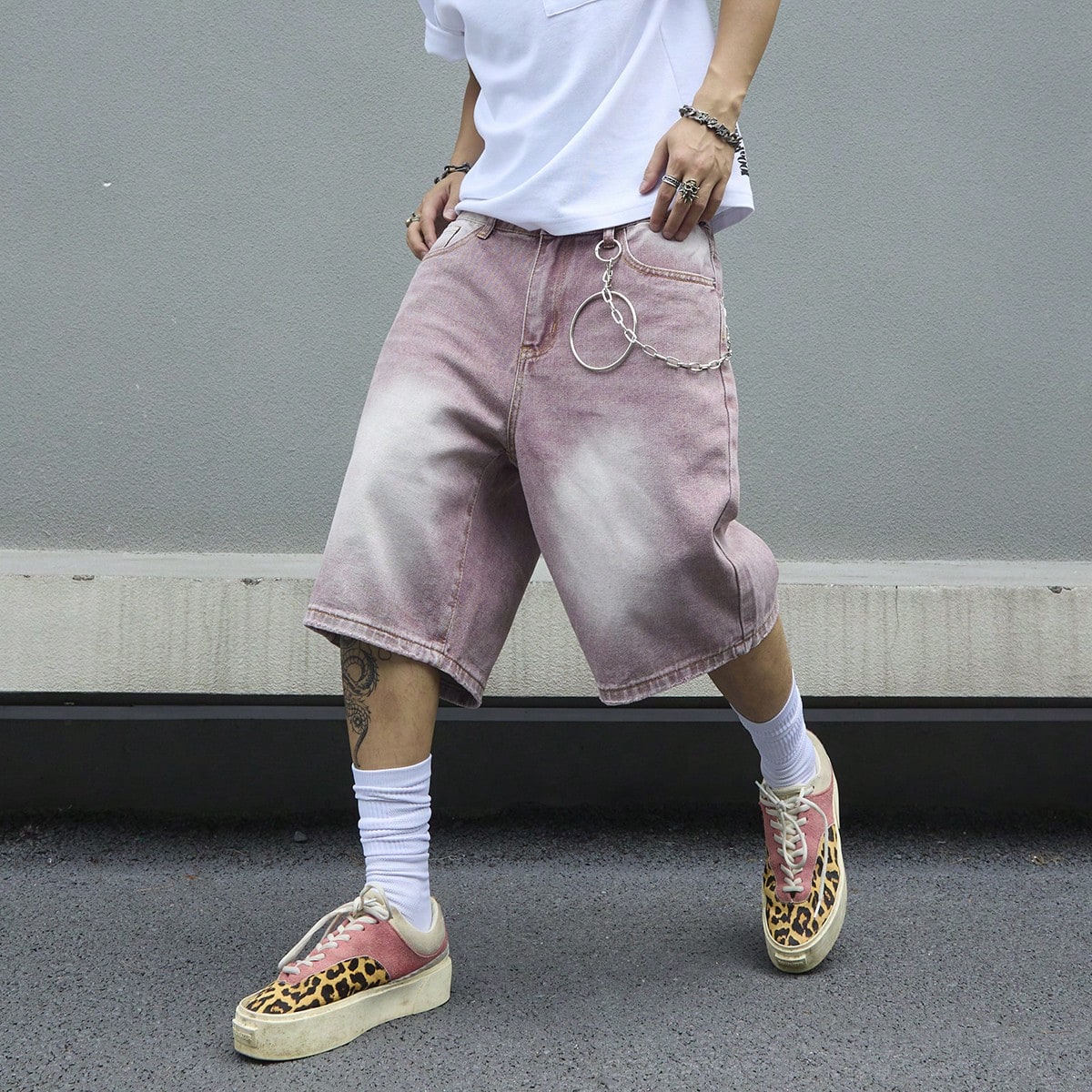 Shorts en jean dégradé rose po - Mens Fashion Denim avis et prix