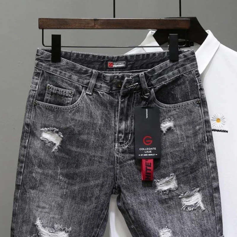 Short en jean déchiré extensib - Mens Fashion Denim avis et prix